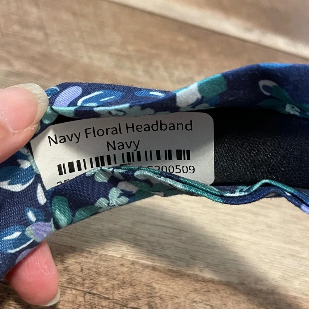Navy‎ Floral Knot Headband Women's Fabric Hair Accessory